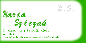 marta szlezak business card