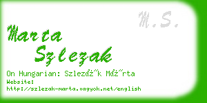 marta szlezak business card